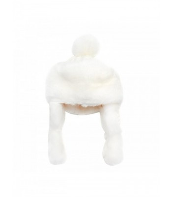 Iridescentlife Christmas Women Hat Wool Warm Cashmere Female Beanie Pom Pom - White D - CE1868R6LIC