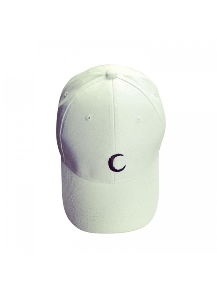 Hat-UPLOTER Embroidery Cotton Baseball Cap Boys Girls Snapback Hip Hop Flat Hat - White - CK12LB1SPHX