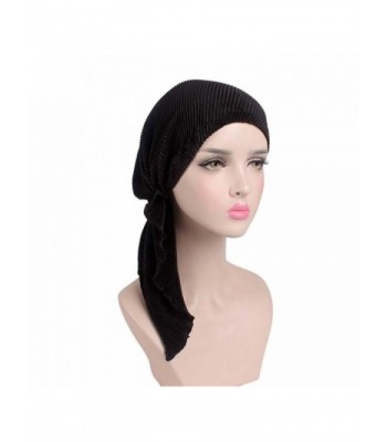 QiaTi Chemo Hat Turban Head Scarf Bandana Pre-Tied Caps Headwear For Women - Black - C9189KSTGTS