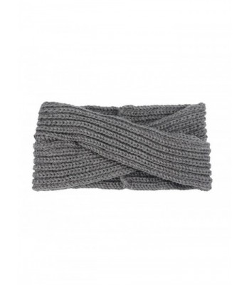 Wiipu Knitted Twisted Headband Ear Warmer Head Wrap Headband (N1288) - Dark Gray - CG120P3T2TN