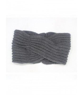 Knitted Twisted Headband Ear Warmer Head Wrap Headband (N1288) - Dark ...