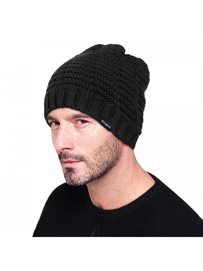 VBIGER Beanie Hat Knit Hat Winter Skull Wool Hat Windproof For Men & Women - Black - CP129L0E2OL