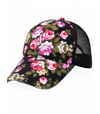 Bestpriceam Fashion Floral Snapback Hip-Hop Hat Flat Peaked Baseball Cap - Black - CS12IYFLC33