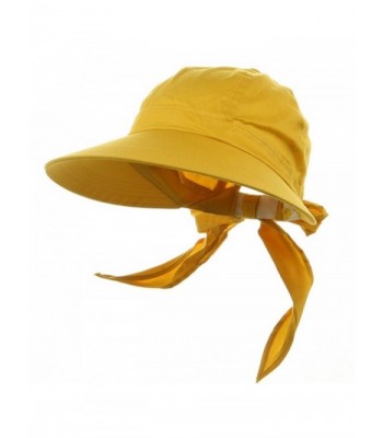 Mega Cap Lemon Yellow Wide Brim Peak Gardening Sun Hat - CL11P67G1Z7