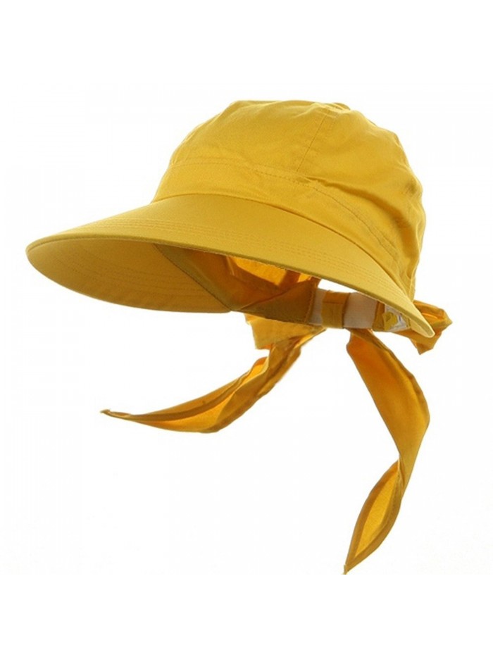 Mega Cap Lemon Yellow Wide Brim Peak Gardening Sun Hat - CL11P67G1Z7