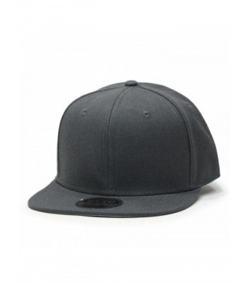 Classic Plain Wool Blend Adjustable Flat Bill Snapback Hats Baseball Caps (Various Colors) - Gray S - CD125LOULWX