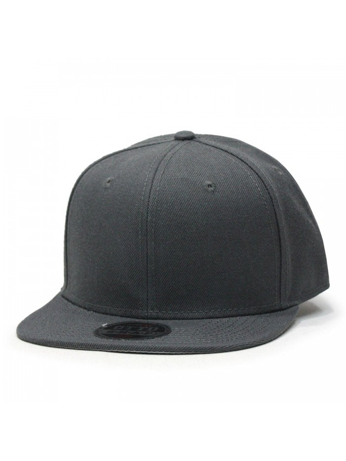 Classic Plain Wool Blend Adjustable Flat Bill Snapback Hats Baseball Caps (Various Colors) - Gray S - CD125LOULWX