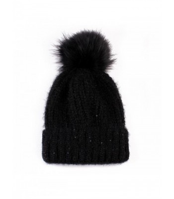 Tuscom Fashion Women Keep Warm Knitted Wool Hemming Hat - Black - CX12N8QOR57