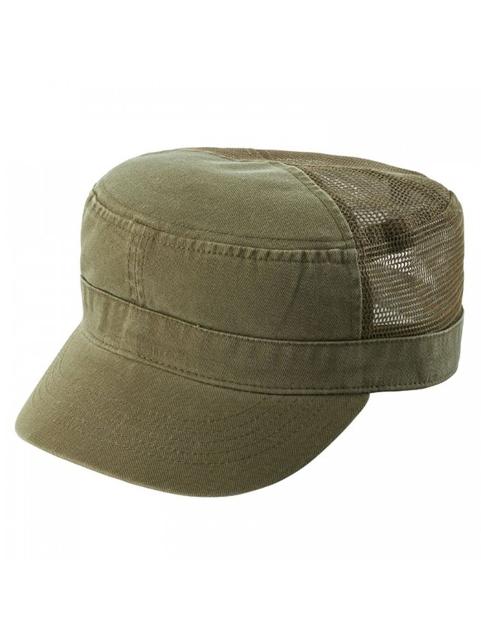 ENZYME WASHED TWILL ARMY CAP w/ MESH BACK - Olive - C9110JY89CZ