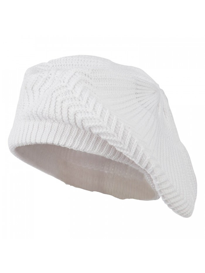 Cotton Rasta Tam Beret - White - CV12B2DX6U1