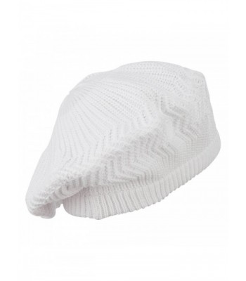 Cotton Rasta Tam Beret White in Women's Berets