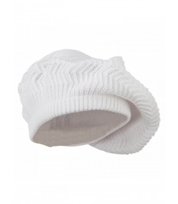 Cotton Rasta Tam Beret - White - CV12B2DX6U1