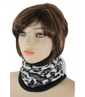 TFJ Women Men Sport Fashion Scarf Turtle Neck Warmer Head Cover Outdoor Loop Mask Hat - Leopard White - CN12NSZF1U3