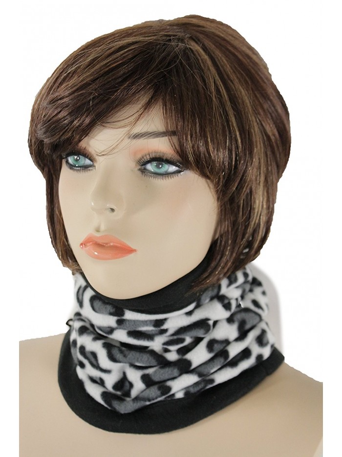 TFJ Women Men Sport Fashion Scarf Turtle Neck Warmer Head Cover Outdoor Loop Mask Hat - Leopard White - CN12NSZF1U3