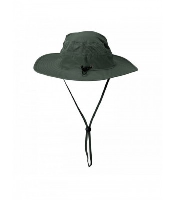 HDE Mens Mesh Bucket Hat Outdoor UV Sun Protection Wide Brim Boonie Fishing Cap - Green - CI184D5LNTU