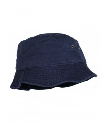 Modern Minute - Simple Solid Cotton Bucket Hat - Navy Blue - C811LXK9G85