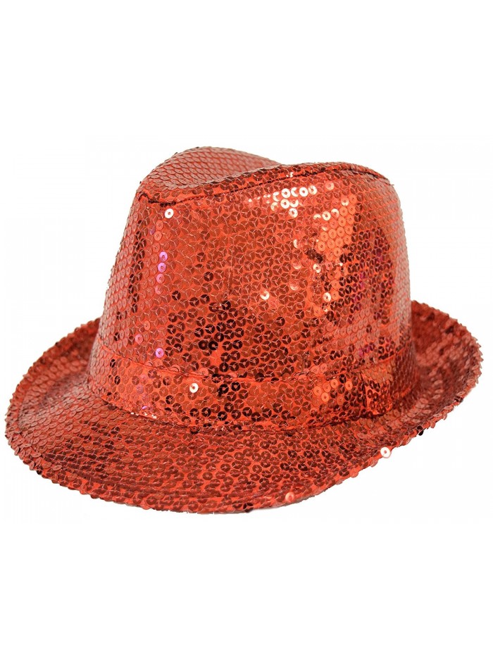 Sequin Covered Fedora / Red / Red Hat Lady Society - CX112RT20PH
