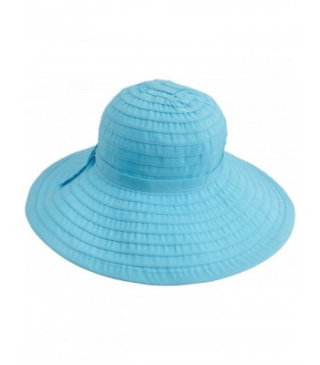 San Diego Hat Company Women's Ribbon Large Brim Hat - Aqua - CQ1143BNX49