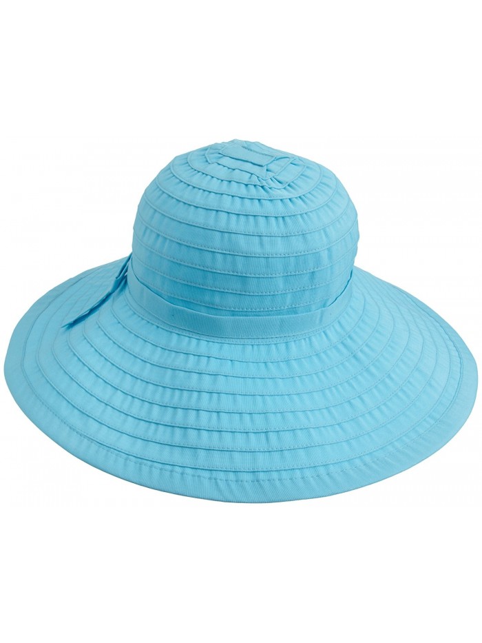 San Diego Hat Company Women's Ribbon Large Brim Hat - Aqua - CQ1143BNX49