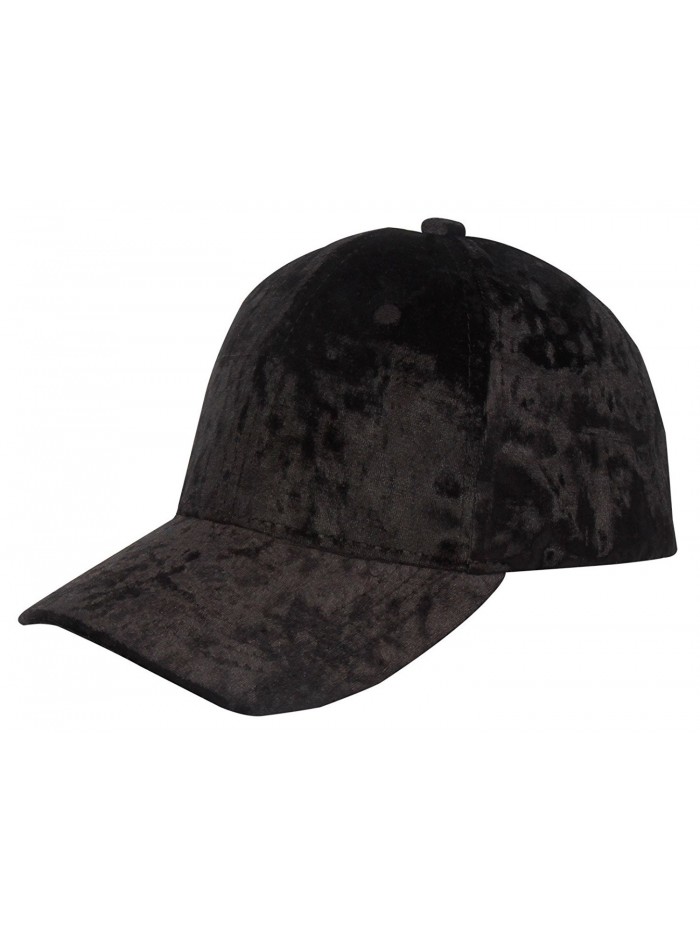 FEOYA Women Adjustable Fashion Velours Baseball Cap Iron Hoop Hat - Black - C91880MXWLA