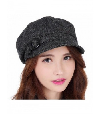 Ubbetter Womens Newsboy Vintage Black Grey in Women's Newsboy Caps