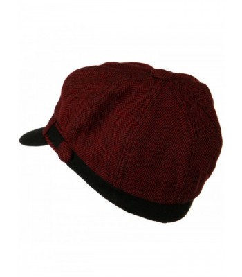 Wool Blend Herringbone Newsboy Cap