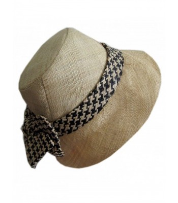 Raffia Gingham Sun Hat RAFF-1 - Beige - CI11YBN8WGN