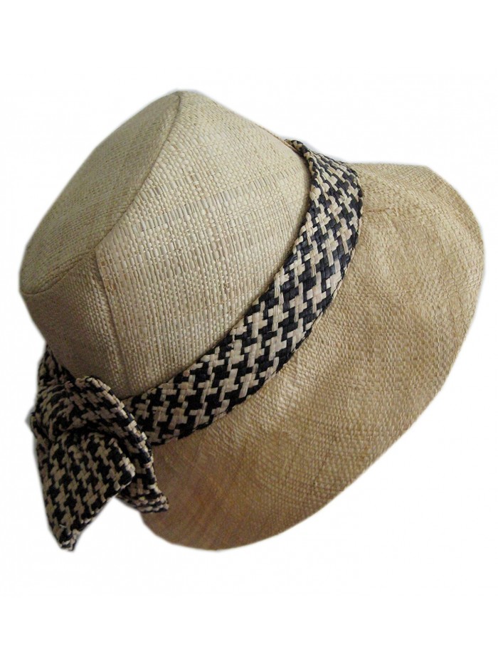 Raffia Gingham Sun Hat RAFF-1 - Beige - CI11YBN8WGN