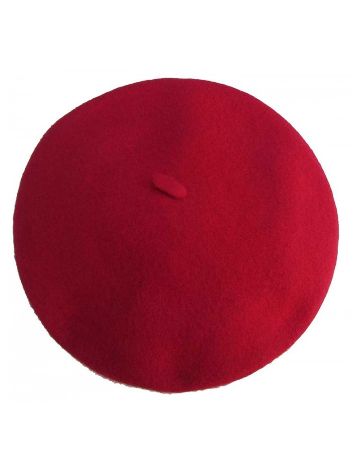 Vieux Carre Traditional French Wool Beret - Red - C71179PDR29