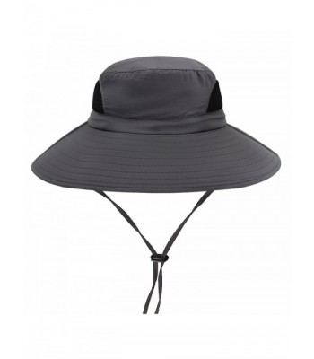 Hippih Waterproof Sun Hat Outdoor UV Protection Bucket Mesh boonie Hat Adjustable Fishing Cap - Dark Gray - CY184RMTWX3