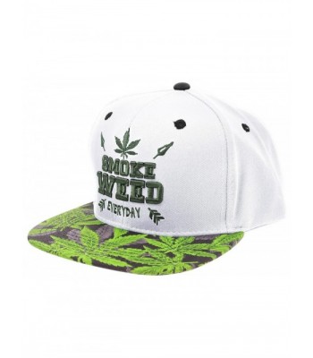 Enimay Hemp Weed Marijuana 420 Ganja Stoner Leaf Adjustable Ball Cap Hat - Marijuana White - CN17YE3MG54