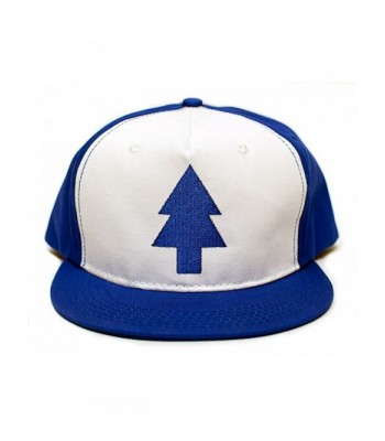 Dipper Flat Hat Blue Pine Tree Embroidered Movie Cap Adult One Size Royal/White - CM12C6635X1