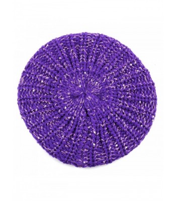 Depot 700hat51 Sequin Beret Purple2