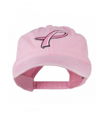 Hot Pink Breast Cancer Logo Embroidered Washed Cap - Pink - CB11LBM8M7V