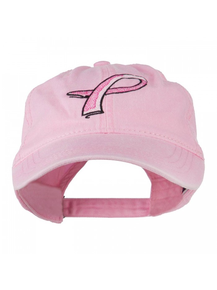 Hot Pink Breast Cancer Logo Embroidered Washed Cap - Pink - CB11LBM8M7V