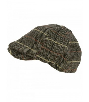 Men's Winter Wool Duck Bill Herringbone Snap Ivy Cabbie Hat Cap - Charcoal - CY110LGHV2Z
