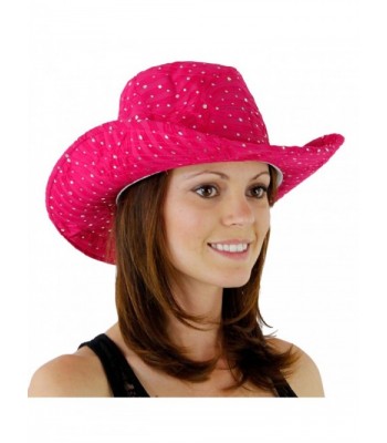 Glitter Sequin Trim Cowboy Pink