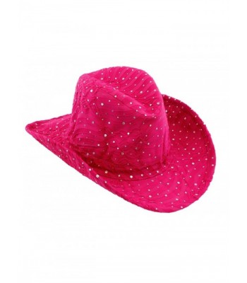 Glitter Sequin Trim Cowboy Pink in Women's Cowboy Hats