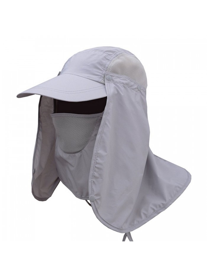 ACHIEWELL Men's Fishing Camo Hat Gardening Outdoor Sun Cap - 360° Uv Protection Light Grey - C218C37MM92
