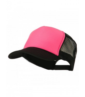 Neon Polyester Foam Front Trucker - Black Pink - C311M6KI2D1