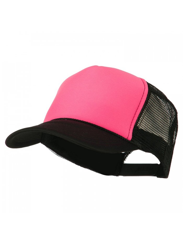 Neon Polyester Foam Front Trucker - Black Pink - C311M6KI2D1