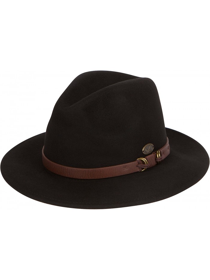 Grant Western Style Wide Brim Wool Fedora - Black - CY11HB0RLAP