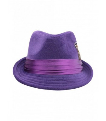 Luxury Divas Purple Fedora Feather in Women's Fedoras