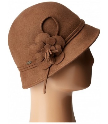 SCALA Womens Wool Felt Cloche w/ Flowers - Pecan - CE183398NEQ