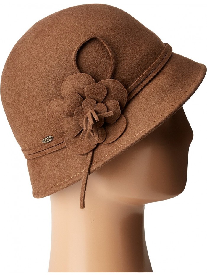 SCALA Womens Wool Felt Cloche w/ Flowers - Pecan - CE183398NEQ