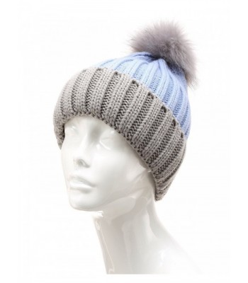 MIRMARU Womens Winter Two Tone Knitted in Women's Skullies & Beanies