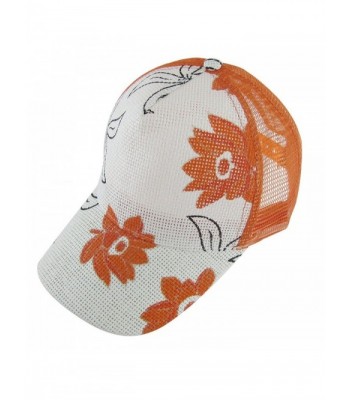 Orange Flowers Prints Adjustable Slouch