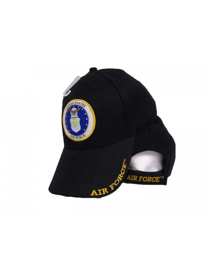 Air Force Emblem Active Duty U.S. Black Embroidered Baseball Ball Cap Hat - C2185WCRZ8Z