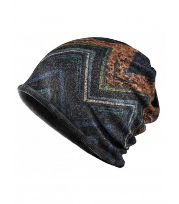Jemis Knit Winter Baggy Sleep Turban Hat Headwear for Cancer Patients - Blue Grey - CS187E926X8