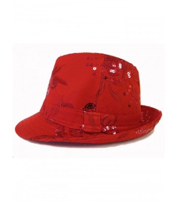 Sequin Floral Fedora Hat Ladies